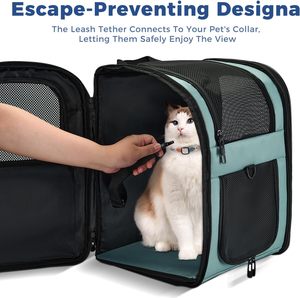 Mochila transportadora para perros y gatos, ajustable, de poliéster, impermeable, plegable, transpirable, con malla, para senderismo, viajes y actividades al aire libre, hecha en Vietnam. - Product Image 3