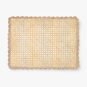 Mantel Individual Rectangular de mimbre con correas de caña ecológico más vendido, mantel de mesa tejido hecho a mano para decoración de café en casa al por mayor - Product Image 1