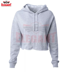 Sudadera corta con capucha para mujer en calidad personalizada al por mayor con el último diseño y sudaderas con capucha Premium para mujer logotipo personalizado - Product Image 2