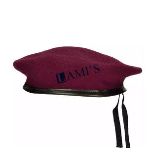 High Quality Custom Logo <b>Wool</b> Multi Color <b>Flat</b> Top <b>Wool</b> Beret Hat - Product Image 3