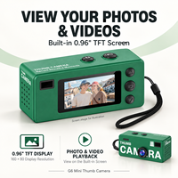 Mini caméra numérique G6 avec enregistrement vidéo 1080P, écran de 0,96 pouce, microphone intégré et connectivité Type-C