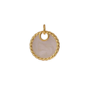 Pendentif étoile en émail blanc plaqué or 18 carats zircon cubique pour bricolage cadeau de mariage fabrication de bijoux technologie d'incrustation de réglage de lunette - Product Image 5