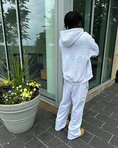 Chándales informales de talla grande personalizados para hombre, chándal con rayas laterales, Sudadera con capucha de poliéster/algodón, traje para correr, pantalones de chándal acampanados, Sudadera con capucha - Product Image 4