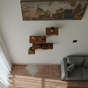 Juego de 4 Estantes Flotantes de Madera Natural con Borde Vivo, Diseño Contemporáneo, Ecológico, Duradero, Fácil de Instalar en la Sala de Estar - Product Image 4