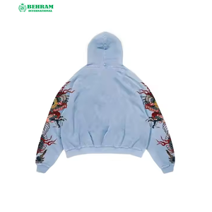 Heavyweight Streetwear 2026 Oversized <b>Acid</b> Washed Blank Unisex Hoodie <b>Drop</b>-Shoulder Fleece/French Terry 100% Cotton Sweatshirts - Product Image 2