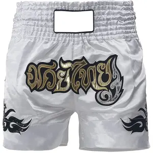 Pantalones cortos de Muay Thai con logotipo personalizado al por mayor para adultos pantalones cortos de boxeo de lucha unisex de alta calidad MOQ bajo edición 2025 - Product Image 4