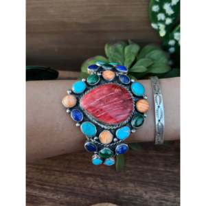 Larry Kaye Fashion Cuff Bracelet Multi-Strone and Sterling Silver - Product Image 2