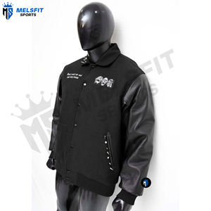 Vestes universitaires pour hommes en gros 2025, patchs brodés personnalisés, col montant, veste d'hiver - Product Image 5