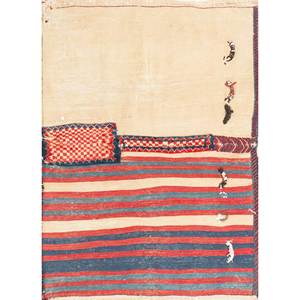Alfombras de Lana Anudadas a Mano Aalam, Diseño Abstracto a Rayas Rojas y Naranjas, Rectangulares, para el Hogar, 9x12, Entrada, Sala de Estar, Pasillo - Paem-724 - Product Image 1