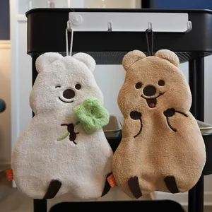 KiKi QUOKKA Design Essuie-mains en polyester brun absorbant et doux pour la salle de bain et la cuisine - Product Image 2