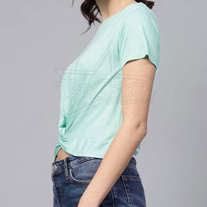 เสื้อครอปท็อปแขนสั้นผู้หญิงขายดี ผ้าฝ้าย 100% สวมใส่สบาย ระบายอากาศได้ดี น้ำหนักเบา ทันสมัย ใส่สบาย - Product Image 2