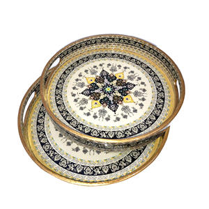 Venta al por mayor de bandeja cuadrada personalizada de mármol bandeja de café hecha a mano con bandeja de resina personalizada de buena calidad conjunto - Product Image 5