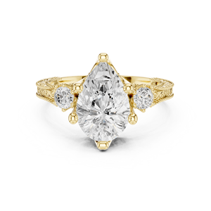 Anneau de découpe florale 10K Design creux pour elle - Product Image 5