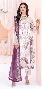 Nouveau costume de travail en georgette de renard pakistanais avec séquence de broderie avec bas avec costume Dupatta pour femme - Product Image 3