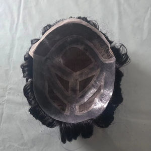 Taz Hair MGM Model Perruque Toupet pour Homme en Cheveux Humains Remy Indiens, Lace Front, Ondulation Water Wave, Souple, Systèmes de Prothèses Capillaires - Product Image 4