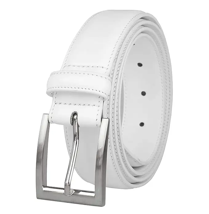white color Genuine Leather Belt Wholesale high fashion best selling split genuine leather men formal belt