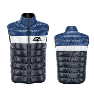 Veste bouffante d'hiver sans manches décontractée pour hommes, vêtements de sport lavables en polyester de haute qualité 100% avec fermeture à glissière à col montant - Product Image 1