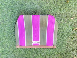 Fourre-tout de plage de voyage rayé écologique personnalisé fermeture à glissière réutilisable avec étiquette de logo sac de toilette cosmétique en nylon recyclé - Product Image 4