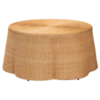 Table basse ronde en rotin naturel festonné faite à la main Table centrale en osier meubles de salon modernes décoration de la maison