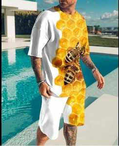 Ensembles de t-shirts et shorts à la mode d'été pour hommes Sublimation sur impression complète sur polyester tricoté respirant Style homme - Product Image 6