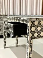 Table console en bois incrusté d'os au design moderne et simple pour chambre à coucher salon salle à manger rangement empilable