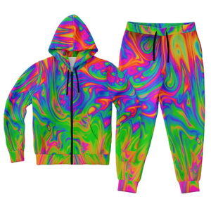 Survêtement athlétique à capuche pour hommes style de rue personnalisé 2 pièces survêtement unisexe Baggy Jogging vêtements décontracté - Product Image 1