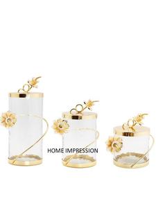 Set 3 Eco-Friendly Minimalist Luxury Designer <b>Glass</b> Kitchen Storage Canisters with Cover Custom Sizes - Product Image 4