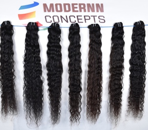 100% Extensions de cheveux humains vierges indiens Remy vagues bouclées naturelles vague profonde lâche pur brut non traité Double dessiné - Product Image 2