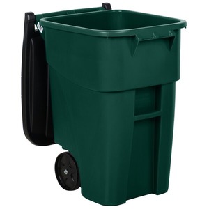 ถังขยะทรงสี่เหลี่ยมมีล้อ สีเขียว ขนาด 50 แกลลอน ยี่ห้อ Rubbermaid รุ่น 1829411 พร้อมฝาปิด - Product Image 3