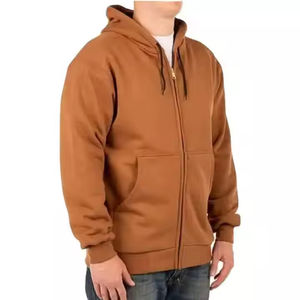 Sweat-shirt à demi-fermeture éclair pour homme Streetwear brodé en éponge française Logo personnalisé sweat à capuche zippé surdimensionné 100% coton hiver - Product Image 6