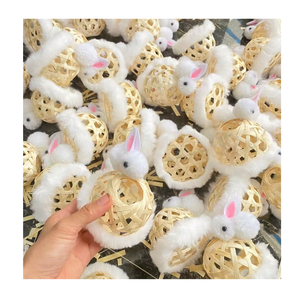 Hermosos recuerdos artesanales de regalo de bambú/ratán, Bola de ratán/linterna con oso de peluche tejido/conejo para el Festival del Medio Otoño - Product Image 6