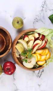 Ensemble de 3 bols en bois d'acacia, bol rond élégant pour servir des fruits ou des salades, petit, diamètre 6 pouces x hauteur 2,5 pouces, bol unique - Product Image 3