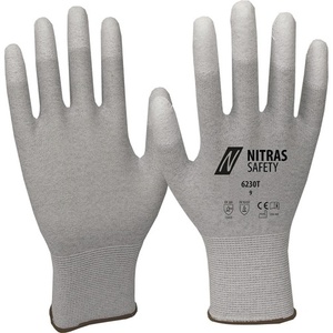 Guantes Talla 9 Gris/Blanco EN 388 y EN 16350 PPE Categoría II NITRAS Guantes Domésticos Paquete de 12 - Product Image 1