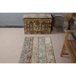 Alfombra de 2.4x3.8 pies, Alfombra Turca Vintage Pequeña, Alfombra de Lana Azul - Product Image 4