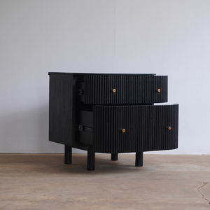 Mesita de noche de madera de estilo natural moderno con dos cajones Muebles de dormitorio de color natural para hoteles y uso doméstico - Product Image 5