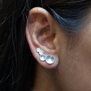 Prix d'usine direct nouveau concepteur 925 boucles d'oreilles en argent sterling grimpeur d'oreille en argent massif avec placage en or 18 carats - Product Image 4