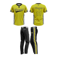 Conjunto de Uniformes de Béisbol y Sóftbol Sublimados en Poliéster Personalizables, Camisetas para Hombre con Correa Ajustable, Peso del Tejido 220g