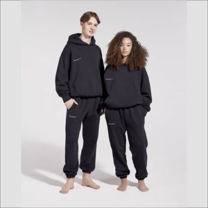 Survêtements de haute qualité pour l'automne et l'hiver, design personnalisé, pantalon ample, ensemble de sweat-shirt, polyester/coton imprimé, gris anthracite, poids lourd - Product Image 3