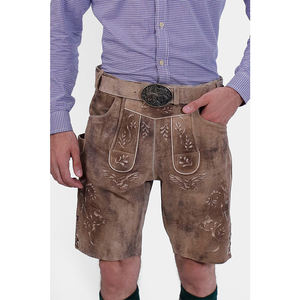 Excelente calidad bávaro alto bordado ligero poliéster corto Lederhosen hombres ropa de calle pantalones de algodón bolsillo al por mayor - Product Image 1
