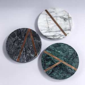 Handmade Wholesale Decorative Natural metallic <b>White</b> black Marble <b>coasters</b> <b>white</b> <b>coaster</b> and black <b>white</b> <b>coaster</b> <b>coasters</b> - Product Image 5