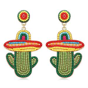 Pendientes Colgantes de Bisutería con Cuentas Bordadas a Mano, Diseño Moderno, Multicolores, Ligeros y Originales - Product Image 1