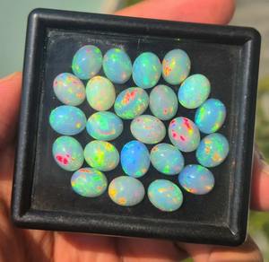 AA + Calidad Natural etíope Welo Opal Cabochon 8x10 MM Oval White Top Flashy Third Party Certified 2-4 Quilates Piedras preciosas sueltas - Product Image 4