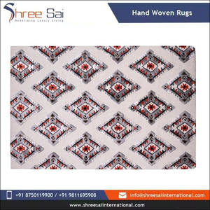 Tapis réversible lavable en coton naturel tissé à la main par des designers, motif abstrait, antidérapant, écologique, de l'État de l'Uttar Pradesh, pour la vente en gros - Product Image 3