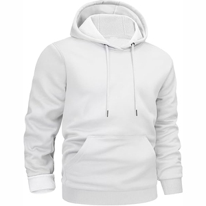 Sweat-shirt à capuche classique blanc de qualité supérieure pour femme – Sweat-shirt à capuche en polaire doux avec poche kangourou sur le devant - Product Image 2