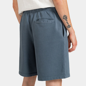Pantalones cortos deportivos para gimnasio de estilo callejero para hombre, logotipo personalizado, bolsillo con cremallera, parche bordado de nailon, venta al por mayor, algodón, servicio OEM sólido - Product Image 5