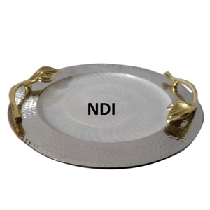Bandeja de Metal para servir el desayuno de uso multiusos, Decoración de mesa de cena, superventas, bandeja de Metal para servidor de alimentos de alta calidad - Product Image 2