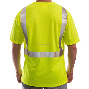 Vêtements de travail de sécurité orange, t-shirt de travail de sécurité haute visibilité, O Nick100% polyester, largeur 5 cm, E-shine, réfléchissant de sécurité haute visibilité - Product Image 5