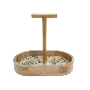 Support à gâteau ovale en bois au design populaire, finitions naturelles pour mariage, anniversaire, présentoir personnalisé en gros - Product Image 3