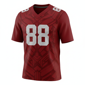 Ensemble de maillot et pantalon de football américain personnalisé 100% polyester respirant à manches courtes, grande taille, avec logo frontal - Product Image 5