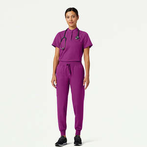 ชุดยูนิฟอร์มโรงพยาบาลแบบทอใหม่ปี 2024 ชุดทำงานทางการแพทย์สำหรับผู้หญิง เสื้อและกางเกงแบบสองชิ้น - Product Image 3